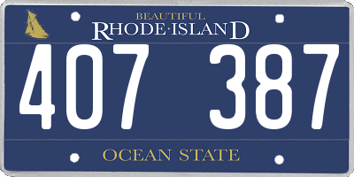 RI license plate 407387