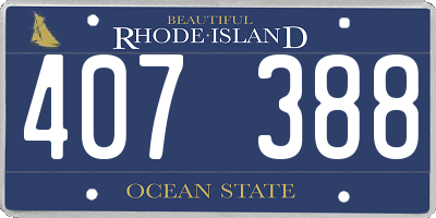 RI license plate 407388
