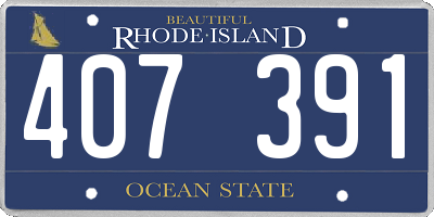 RI license plate 407391