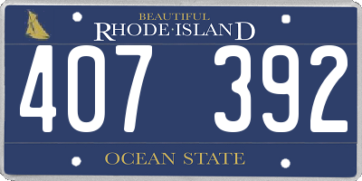 RI license plate 407392