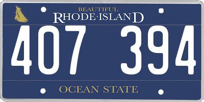 RI license plate 407394