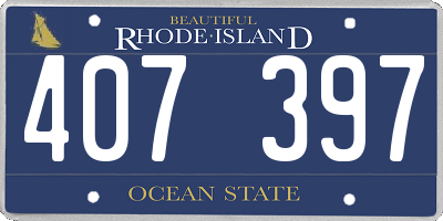 RI license plate 407397