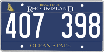 RI license plate 407398