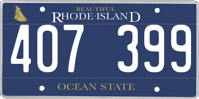 RI license plate 407399