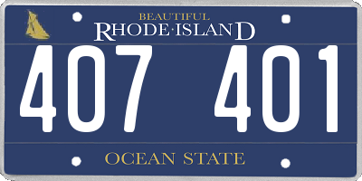 RI license plate 407401