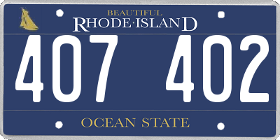 RI license plate 407402