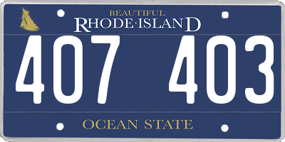 RI license plate 407403