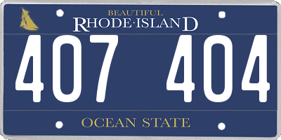 RI license plate 407404