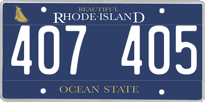 RI license plate 407405