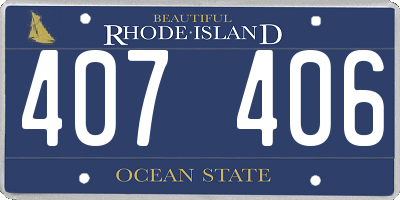 RI license plate 407406