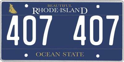 RI license plate 407407