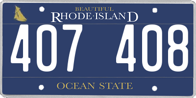RI license plate 407408