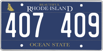 RI license plate 407409