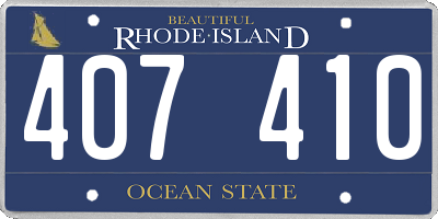 RI license plate 407410