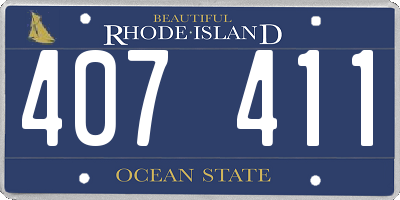 RI license plate 407411