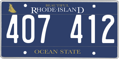 RI license plate 407412