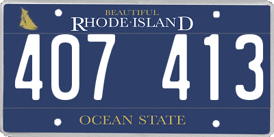 RI license plate 407413