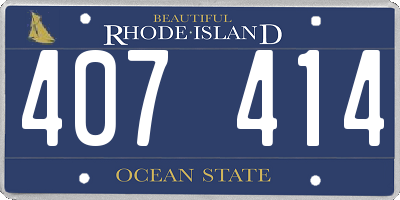 RI license plate 407414