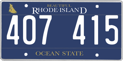 RI license plate 407415