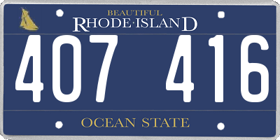 RI license plate 407416