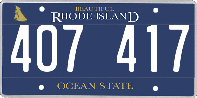 RI license plate 407417