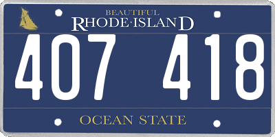 RI license plate 407418