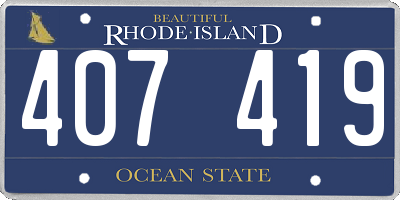 RI license plate 407419