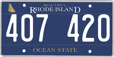 RI license plate 407420