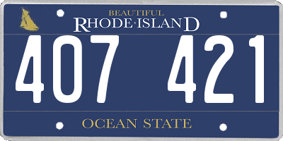 RI license plate 407421