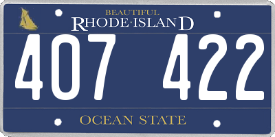 RI license plate 407422