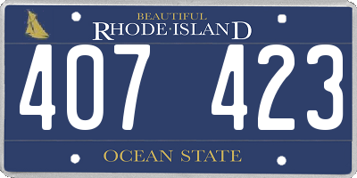 RI license plate 407423
