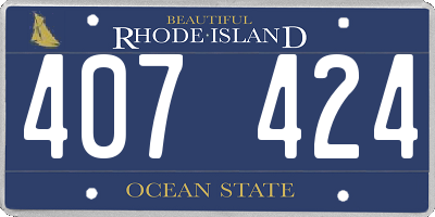 RI license plate 407424