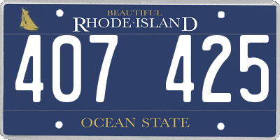 RI license plate 407425