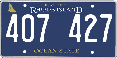 RI license plate 407427