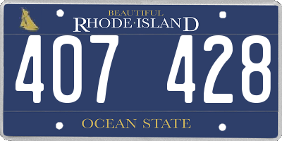 RI license plate 407428