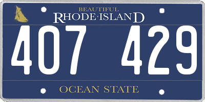 RI license plate 407429