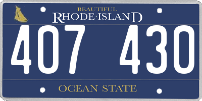 RI license plate 407430