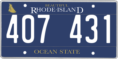 RI license plate 407431