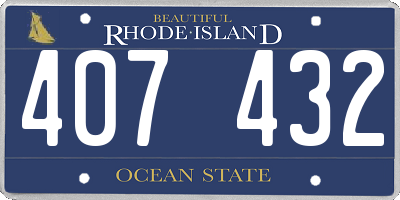 RI license plate 407432