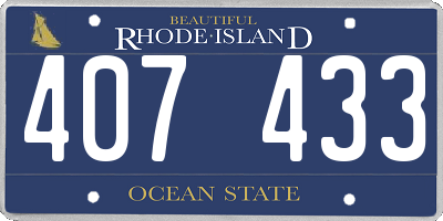 RI license plate 407433