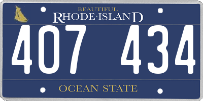 RI license plate 407434