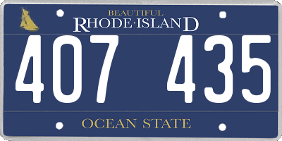 RI license plate 407435