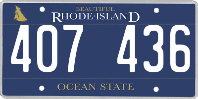 RI license plate 407436