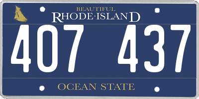 RI license plate 407437