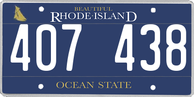 RI license plate 407438