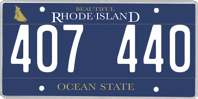 RI license plate 407440