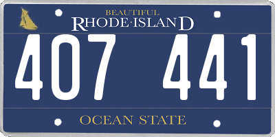 RI license plate 407441