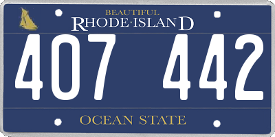 RI license plate 407442