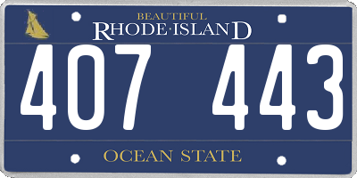 RI license plate 407443