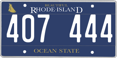RI license plate 407444